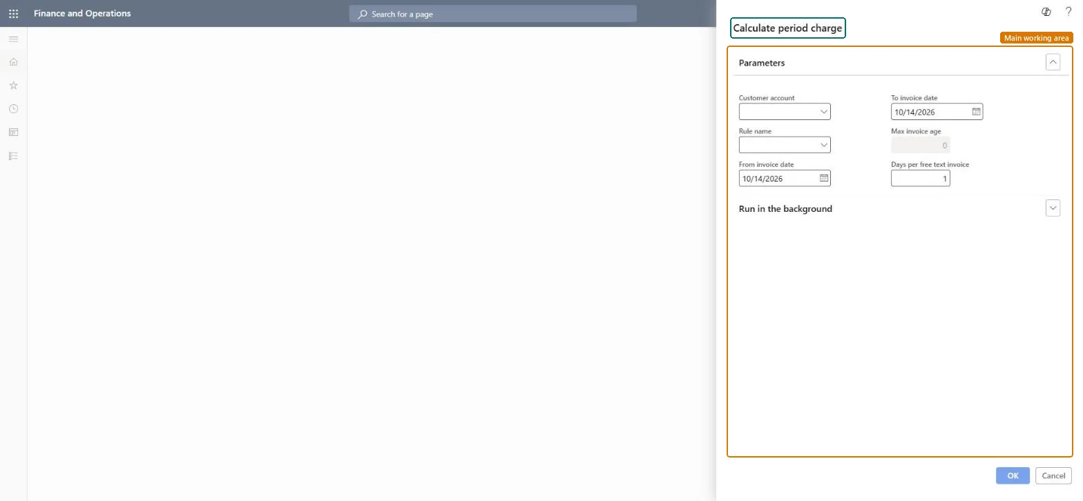 Calculate period charge page in Dynamics 365