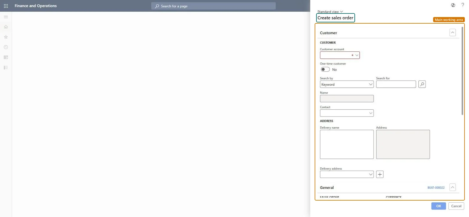 Create sales order page in Dynamics 365