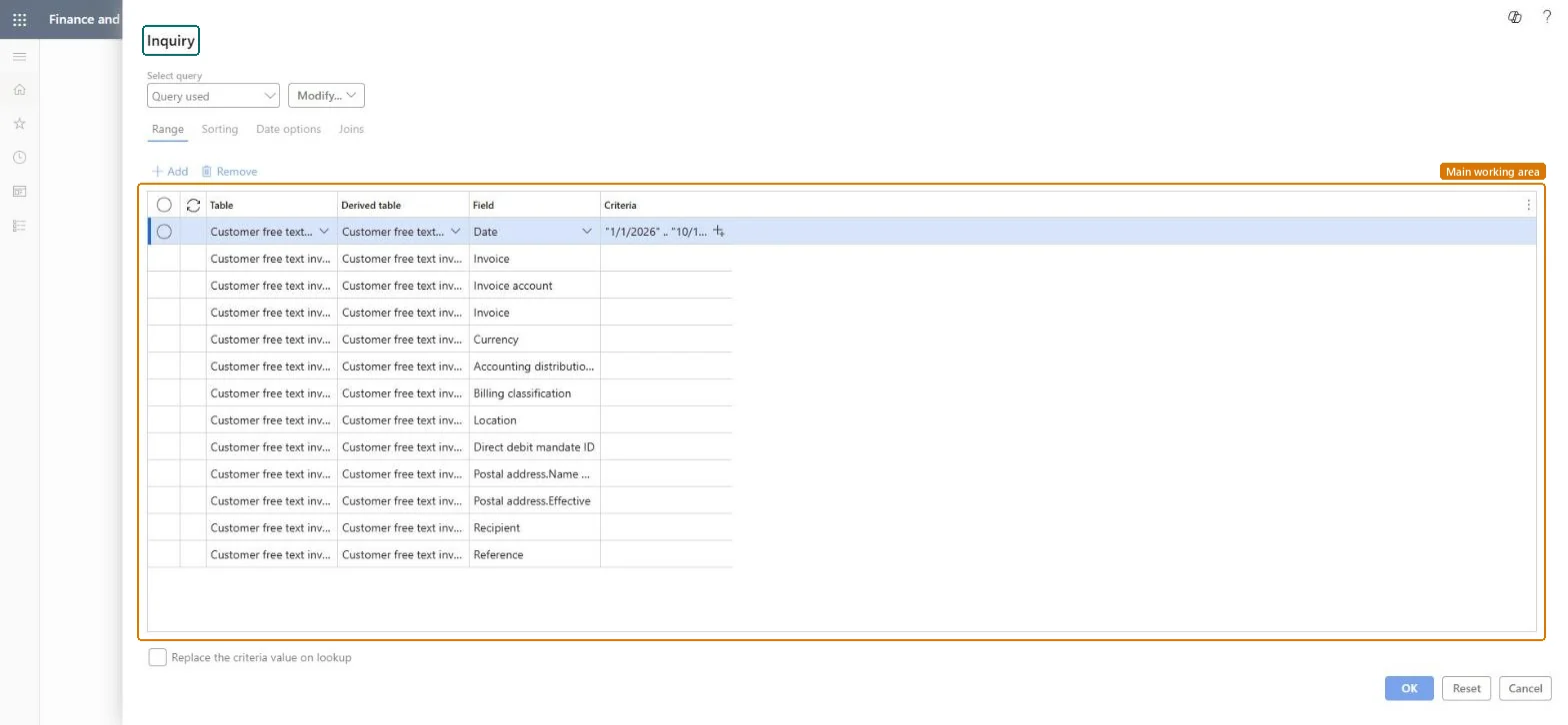 Optimized free text invoices page in Dynamics 365