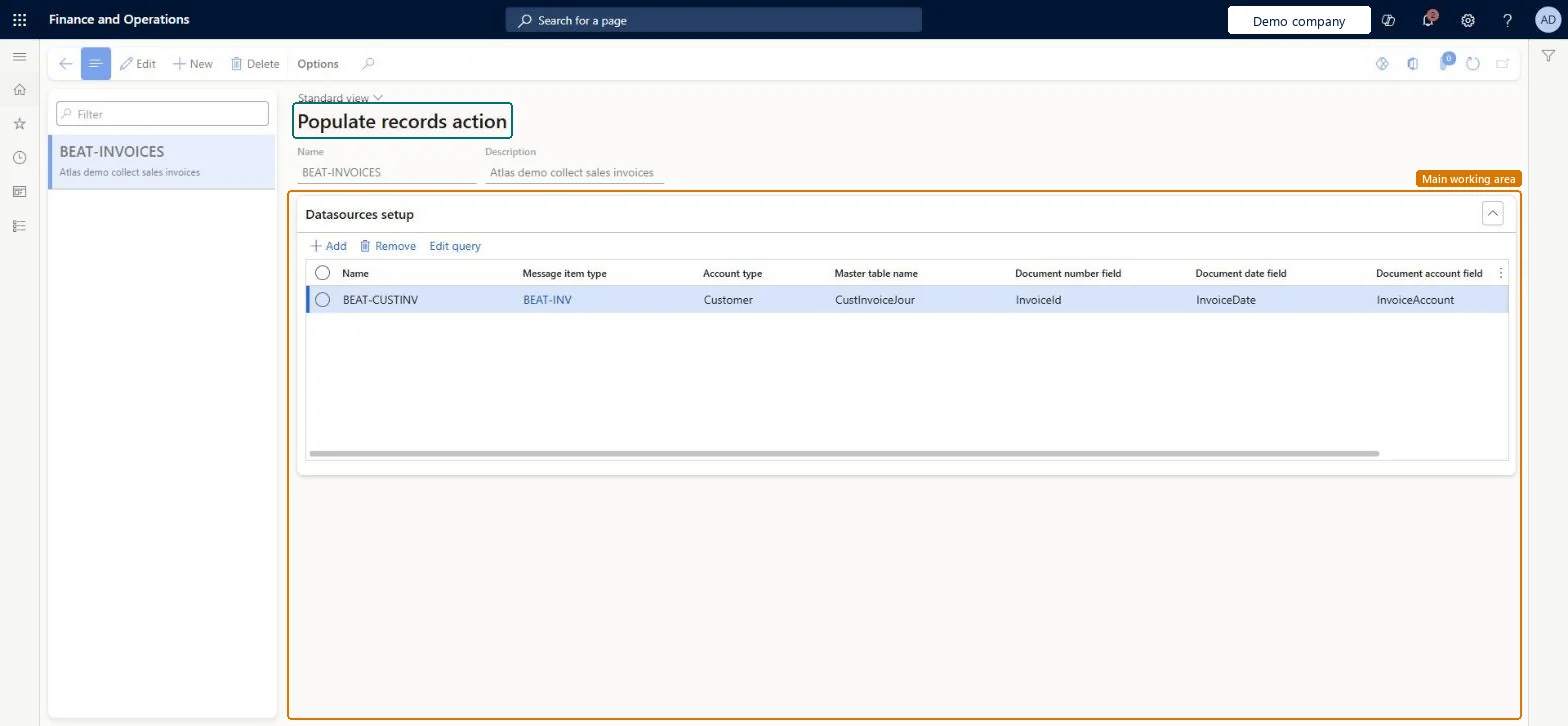 Populate records actions page in Dynamics 365