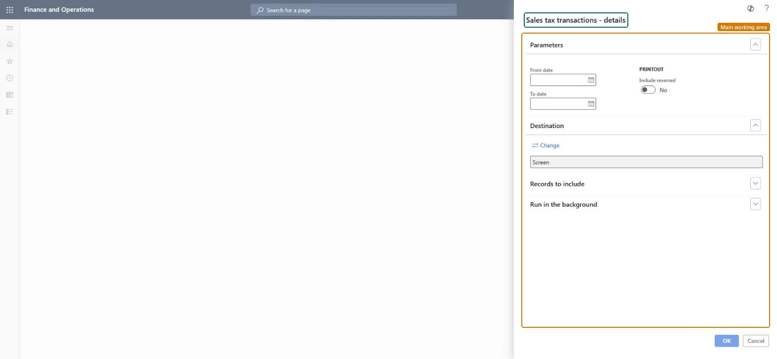 Sales tax transactions - details page in Dynamics 365