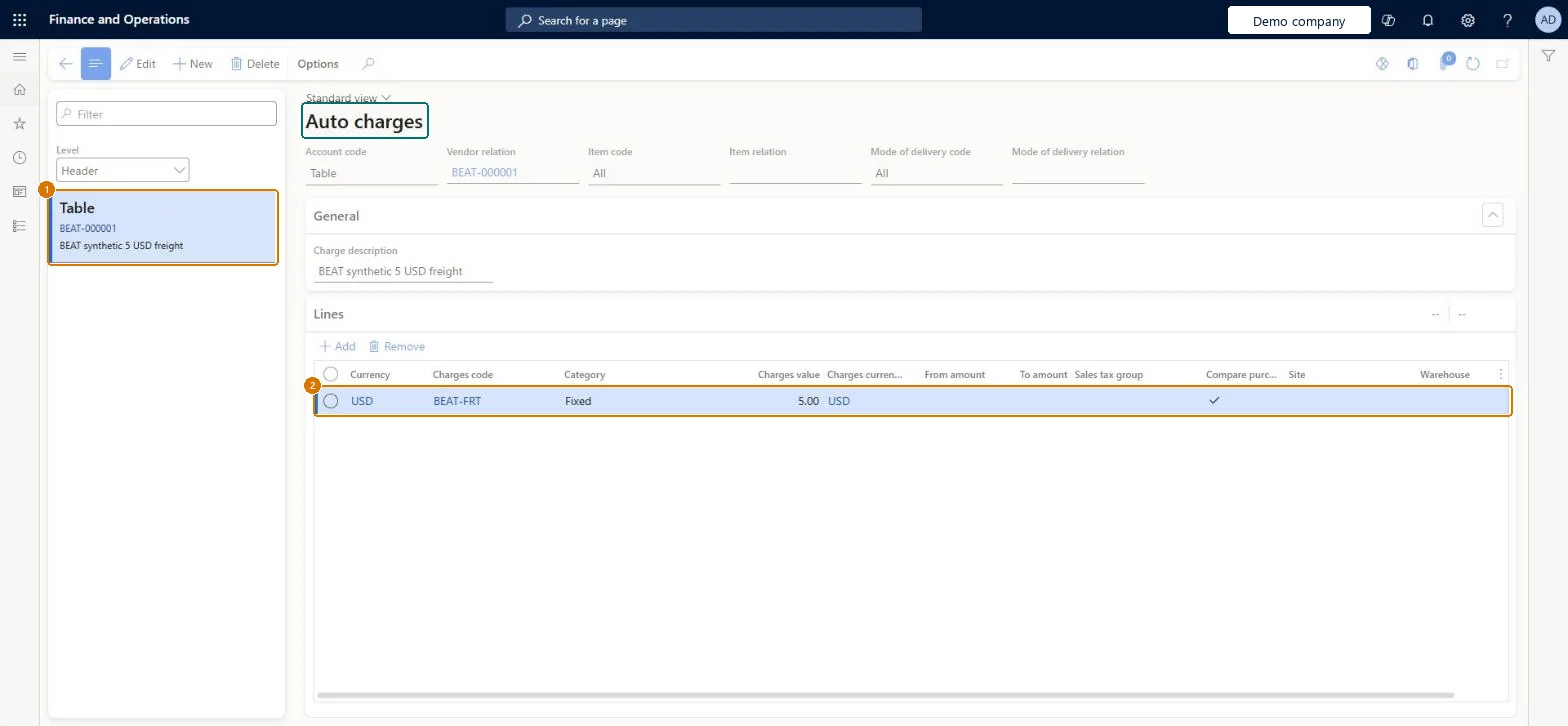 Create the automatic charge for the vendor