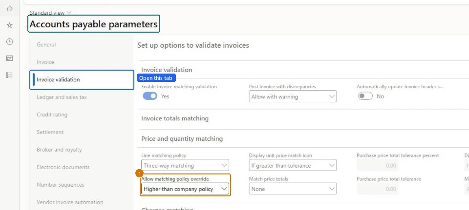 Allow a stricter policy override (zoomed on the outlined fields)