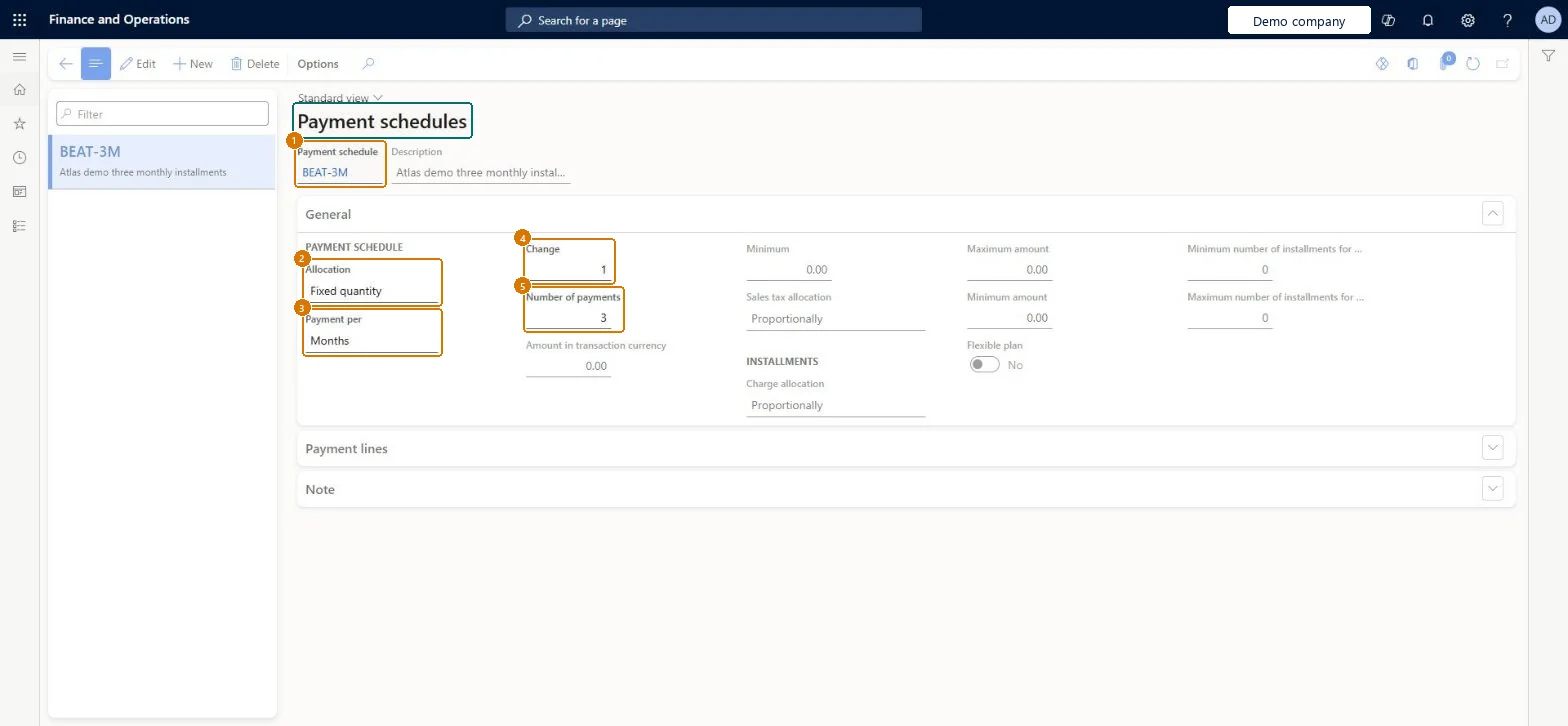 Create the payment schedule