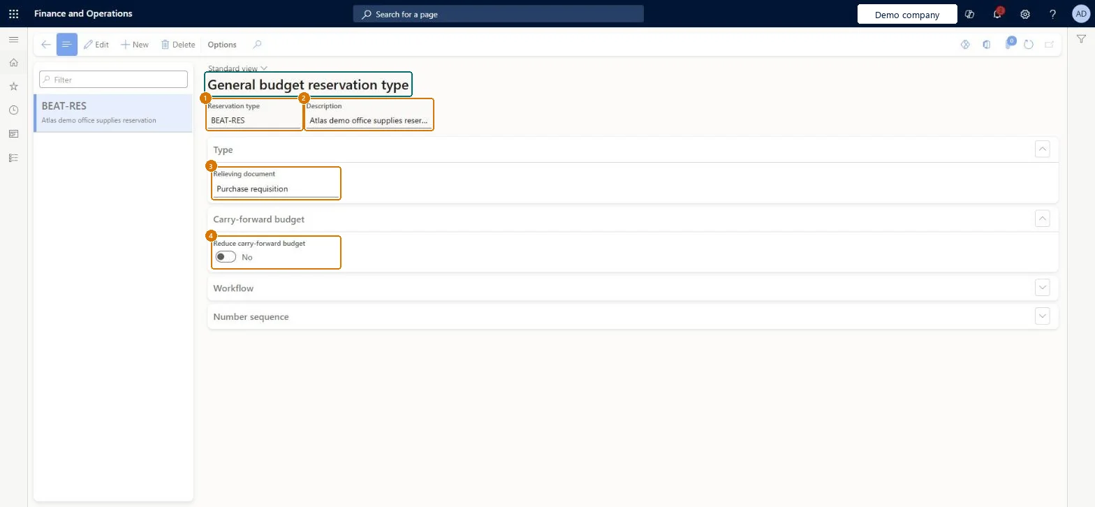 Create the reservation type