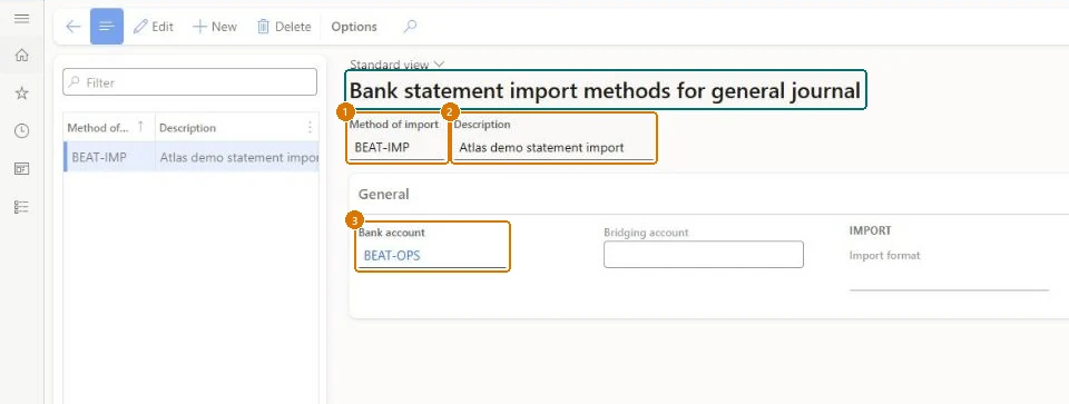 Create the statement import method (zoomed on the outlined fields)