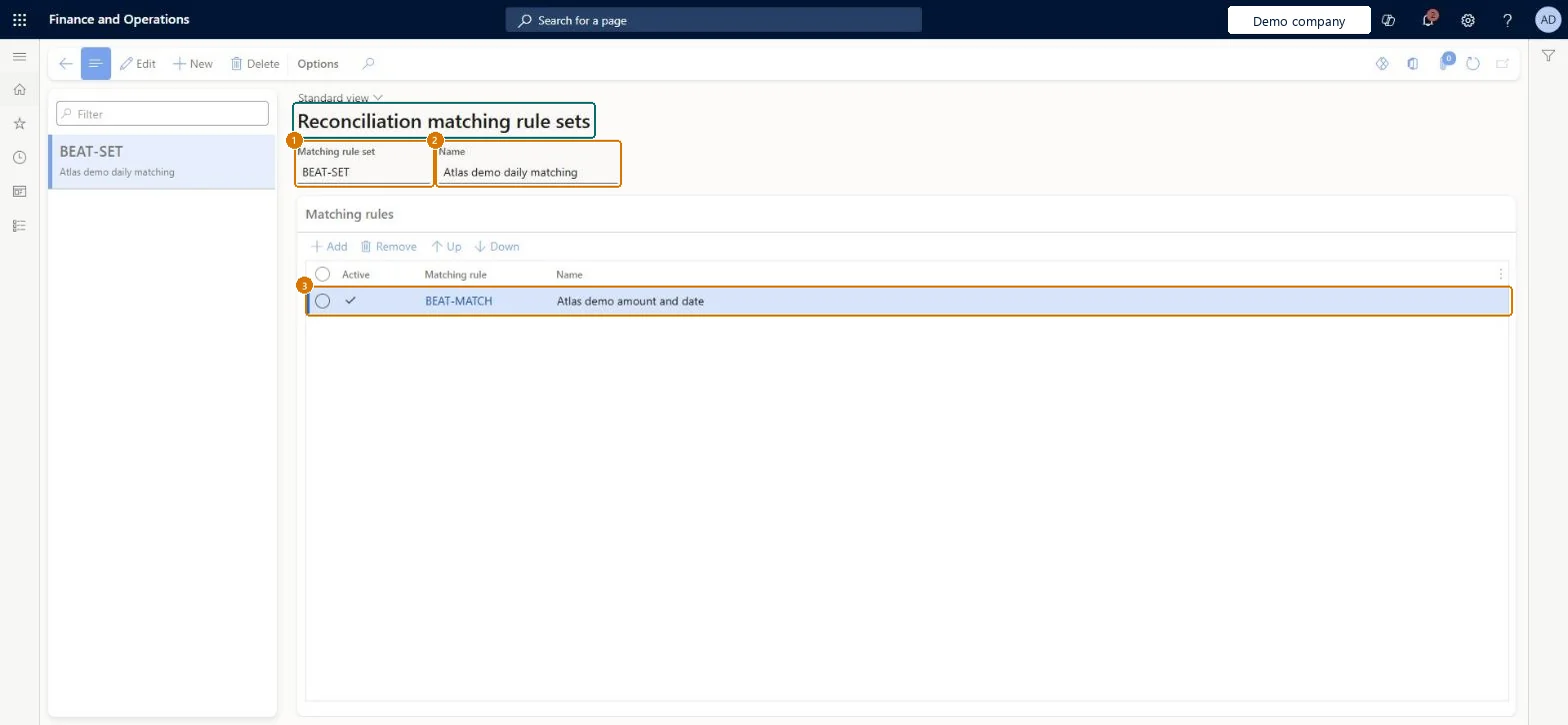 Create the matching rule set