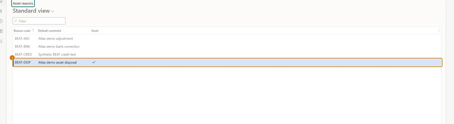 Add the asset reason (zoomed on the outlined fields)