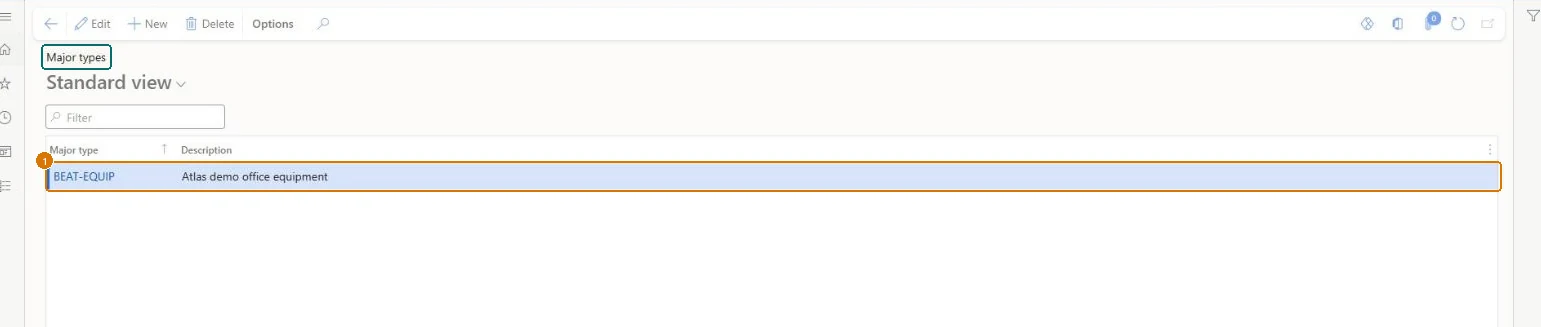 Add the major type (zoomed on the outlined fields)