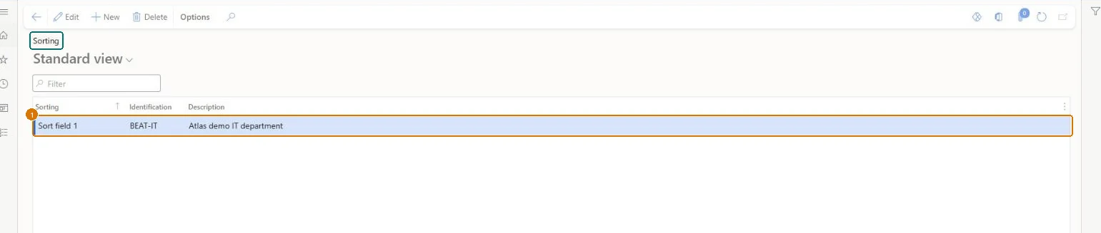 Add the sorting value (zoomed on the outlined fields)