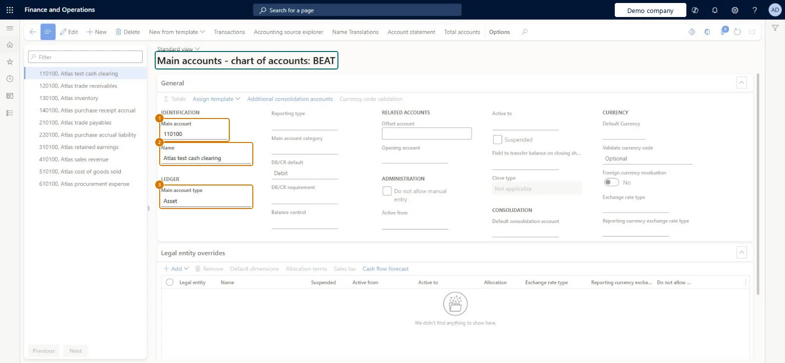 Create the main account