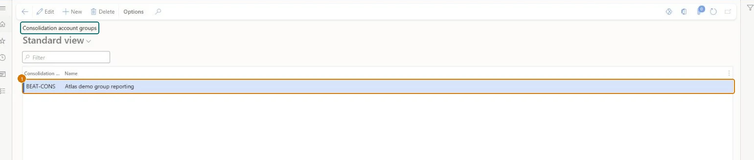Create the consolidation account group (zoomed on the outlined fields)