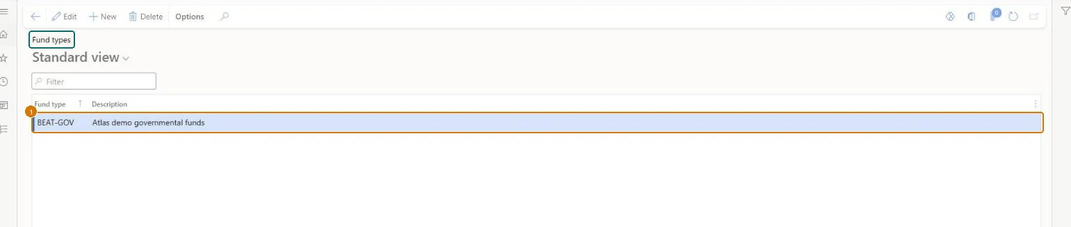 Create the fund type (zoomed on the outlined fields)