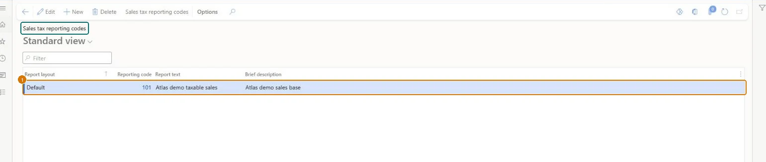 Create the sales tax reporting code (zoomed on the outlined fields)