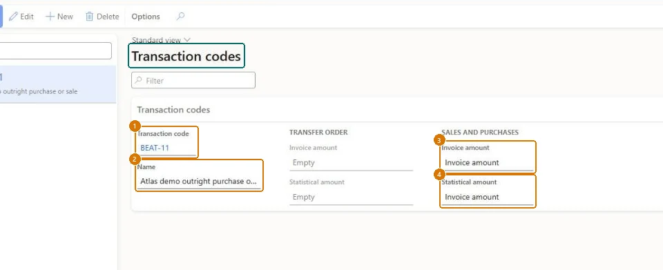 Create the transaction code (zoomed on the outlined fields)