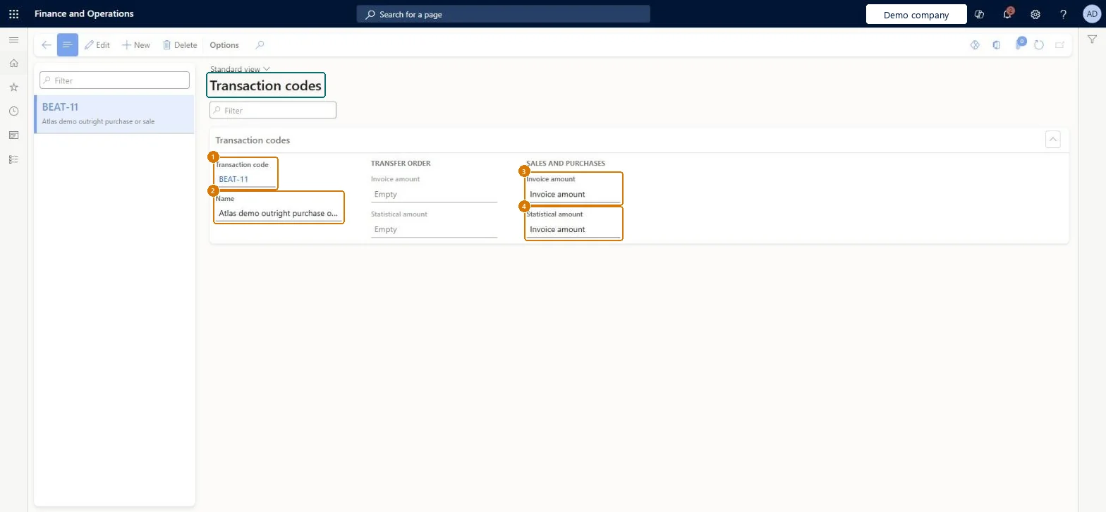 Create the transaction code