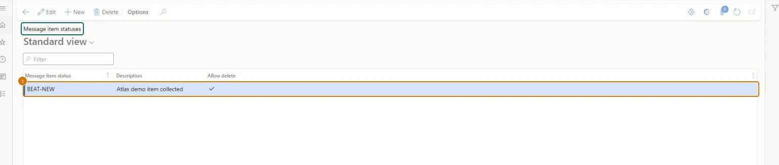 Create the message item status (zoomed on the outlined fields)