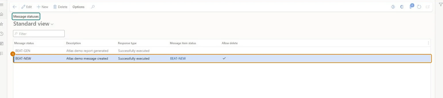 Create the message statuses (zoomed on the outlined fields)