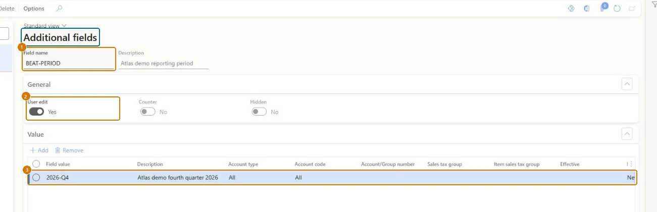Create the additional field (zoomed on the outlined fields)